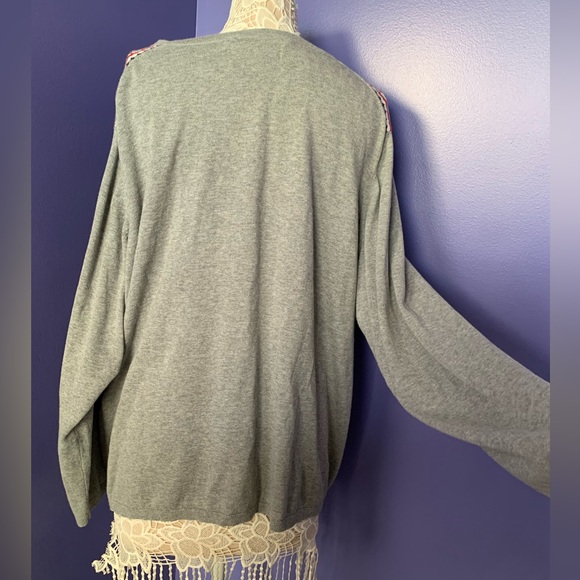 EUC Tommy Hilfiger Gray Fair Isle Sweater V Neck Plus Size 3x - Picture 6 of 9
